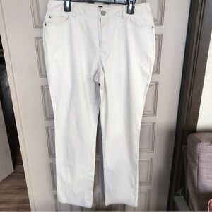 Dana Buchman Pants  Sz12 Super Nice Ivory HiRise Straight Excellent Condition